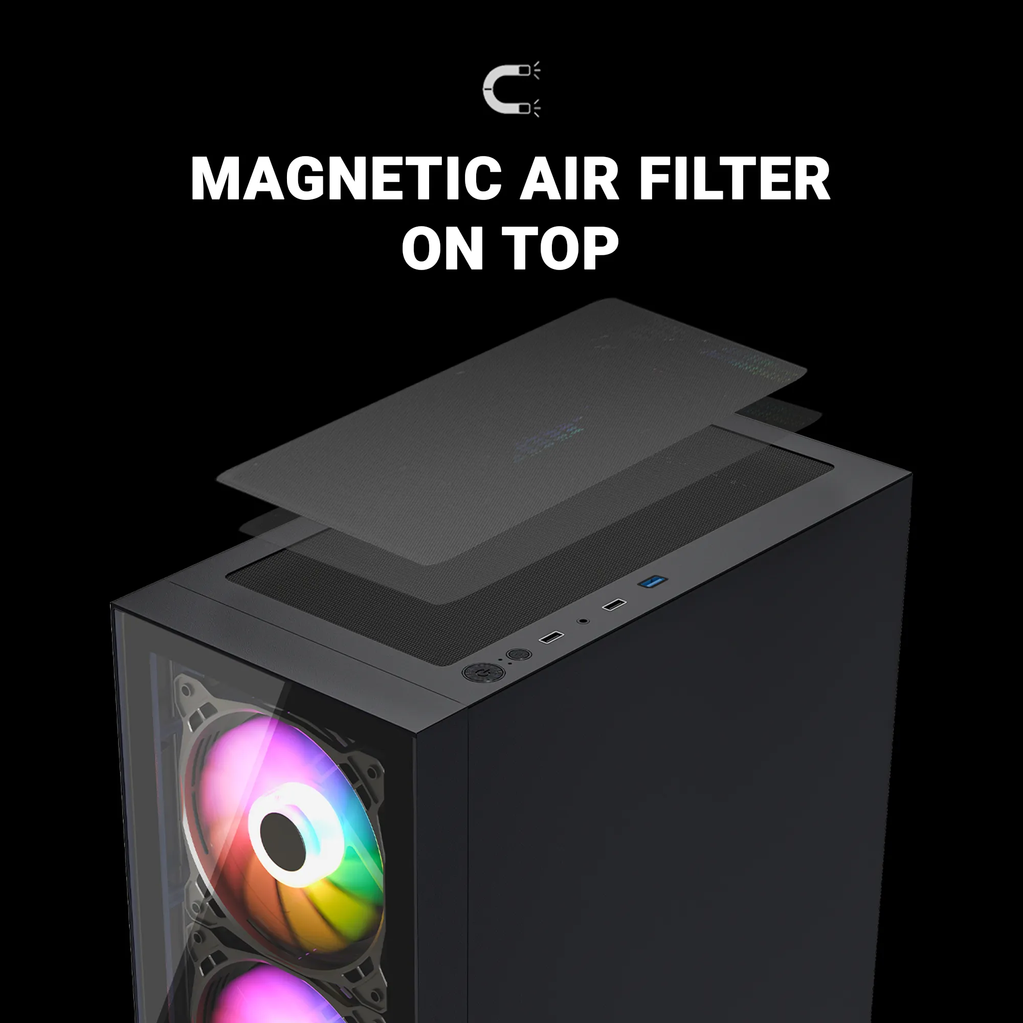 Ant Esports Mid Tower Cabinet (ATX, Micro-ATX, Mini-ITX) Pepper 5F view 6